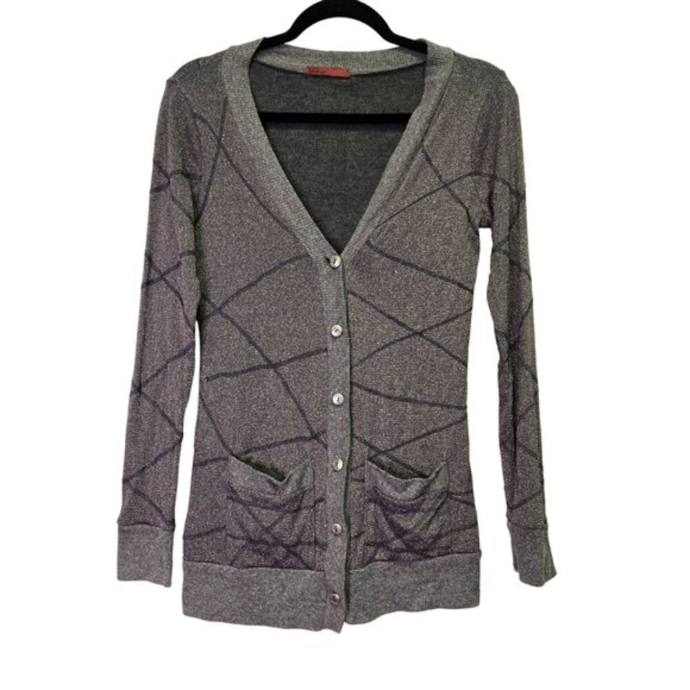 BKE Buckle Vintage Y2K Preppy Lightweight Long Cardigan Sweater‎ M Grey